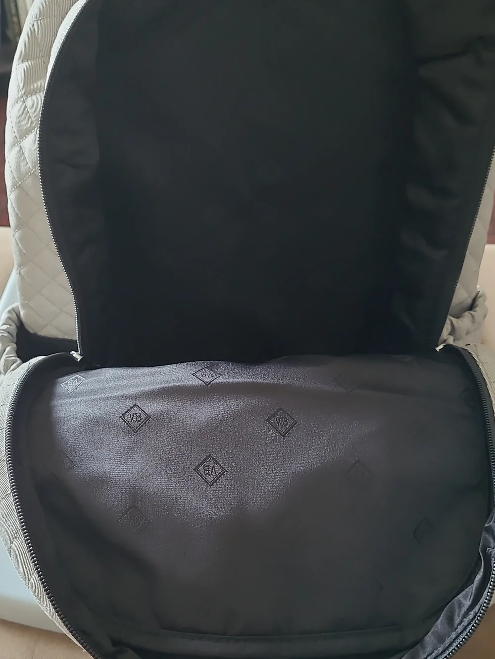 Vera Bradley Gray Quilted Backpack Bag OS